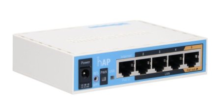 (image for) MikroTik hAP | WiFi Router | RB951Ui-2nD, 2,4GHz, 5x RJ45 100Mb/s