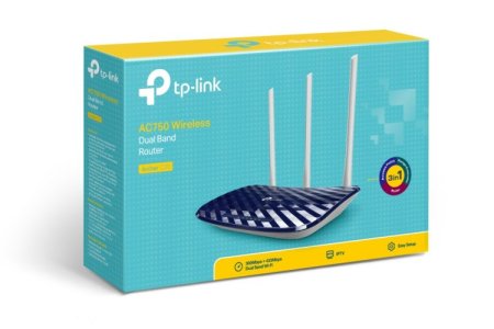 (image for) TP-Link Archer C20 | WiFi Router | AC750, Dual Band, 5x RJ45 100Mb/s