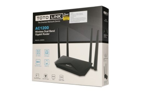 (image for) Totolink A3002RU | WiFi Router | AC1200, Dual Band, MU-MIMO, 5x RJ45 1000Mb/s, 1x USB