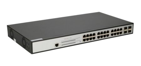 (kuva varten) Extralink ZEUS | PoE Switch | 24x Gigabit PoE/PoE+, 4x SFP, 1x Console Port, 400W, Managed