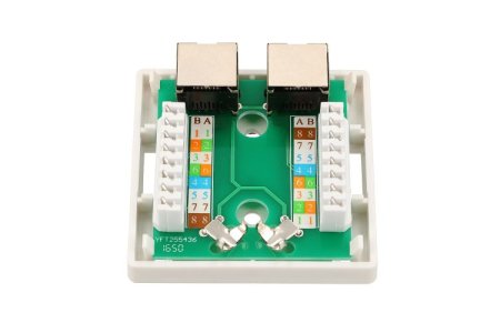 (kuva varten) Extralink | Wall mount outlet | 2x RJ45 KAT5E STP