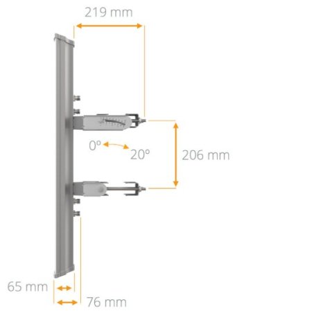 (kuva varten) Mimosa N5-45X4 | Sector antenna | 22dBi, 45st, 4,9-6,4 GHz, Beamforming, 4x N-female