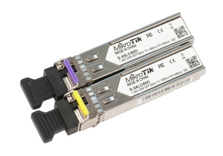 (image for) MikroTik S-4554LC80D | SFP Module | 1,25Gb/s, LC, 80km, Single mode, Pair (T1490nm/R1550nm) + (T1550nm/R1490nm)