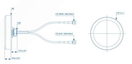 (kuva varten) Teltonika 003R-00252 | LTE Antenna | mounted on roof, SMA, COMBO MIMO