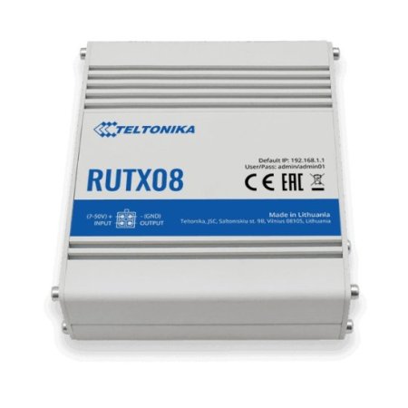 (image for) Teltonika RUTX08 | Industrial router | 1x WAN, 3x LAN 1000 Mb/s, VPN