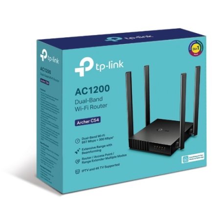 (kuva varten) TP-Link Archer C54 | WiFi Router | AC1200, Dual Band, 5x RJ45 100Mb/s