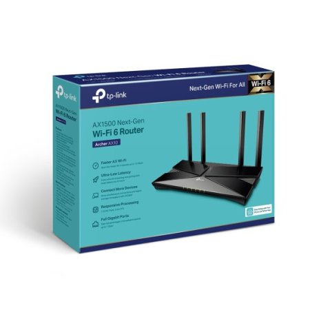 (image for) TP-Link Archer AX10 | WiFi Router | WiFi6, AX1500, MU-MIMO, Dual Band, 5x RJ45 1000Mb/s