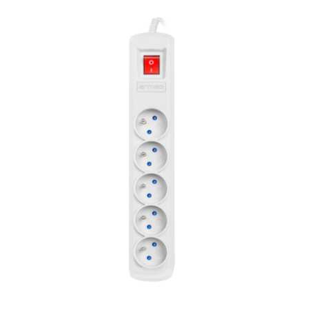 (image for) Armac R5 | Power strip | anti-surge system, 5 sockets, 1,5m cable, gray