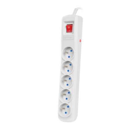 (kuva varten) Armac R5 | Power strip | anti-surge system, 5 sockets, 3m cable, gray