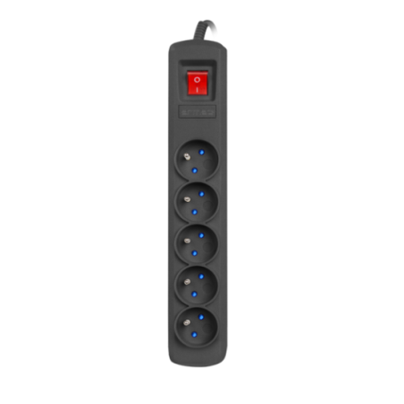 (kuva varten) Armac R5 | Power strip | anti-surge system, 5 sockets, 5m cable, black