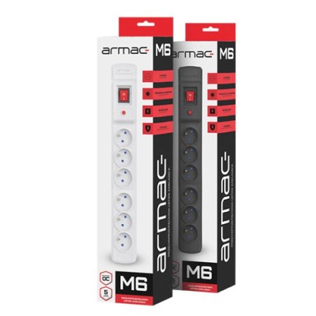 (image for) Armac Multi M6 | Power strip | anti-surge system, 6 sockets, 1,5m cable, black