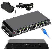 Extralink KRATOS | PoE Switch | 7x Gigabit PoE, 1x Uplink RJ45, Power Supply 24V 2.5A, 60W