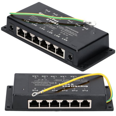 (image for) Extralink 6 Port | Gigabit PoE Injector | 6x 1000Mb/s RJ45