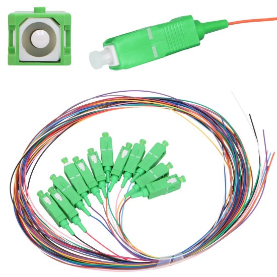 (image for) Extralink SC/APC | Pigtail set | Single mode, 900um, G.657A1, 1,5m, 12 pcs, 12 colours