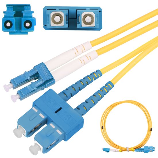 (kuva varten) Extralink SC/UPC-LC/UPC | Patchcord | PVC, Single mode, Duplex, G652D, 3mm, 2m - Sulje napsauttamalla kuva