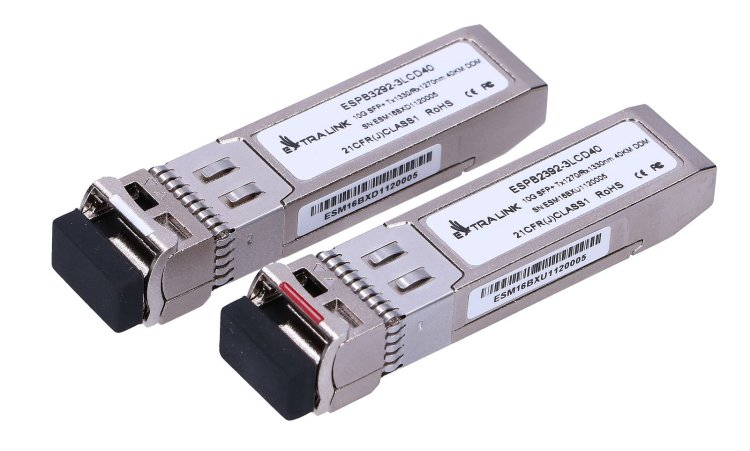 (kuva varten) Extralink SFP+ 10G | SFP+ WDM Module | 10Gbps 1270/1330nm, single mode, 40km, LC, DOM, pair - Sulje napsauttamalla kuva