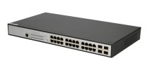 (kuva varten) Extralink ZEUS | PoE Switch | 24x Gigabit PoE/PoE+, 4x SFP, 1x Console Port, 400W, Managed