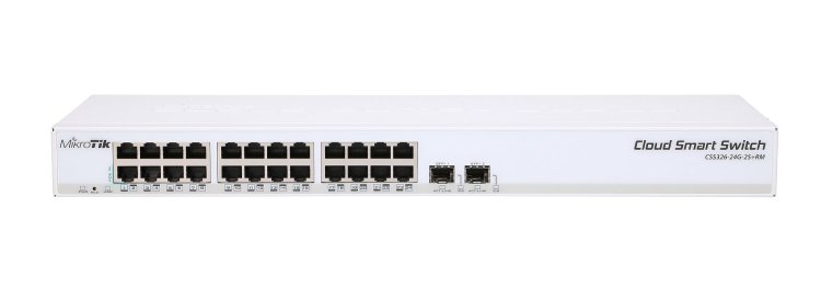 (kuva varten) MikroTik CSS326-24G-2S+RM | Switch | 24x RJ45 1000Mb/s, 2x SFP+ - Sulje napsauttamalla kuva