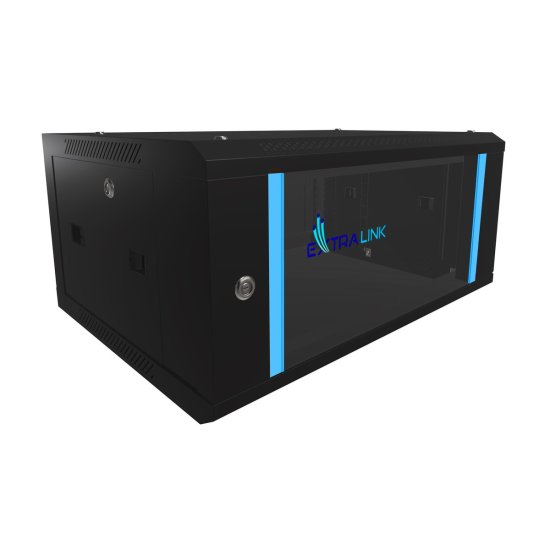 (kuva varten) Extralink 4U 600x450 Black | Rackmount cabinet | wall mounted - Sulje napsauttamalla kuva