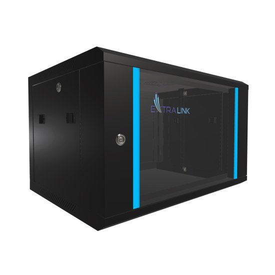 (image for) Extralink 6U 600x450 Black | Rackmount cabinet | wall mounted - Click Image to Close