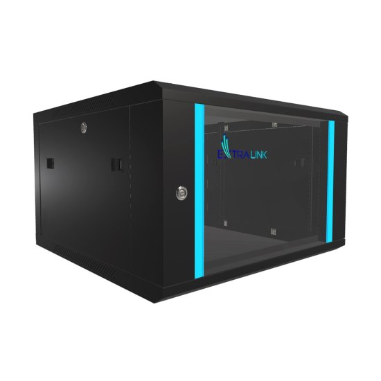 (kuva varten) Extralink 6U 600x600 Black | Rackmount cabinet | wall mounted - Sulje napsauttamalla kuva