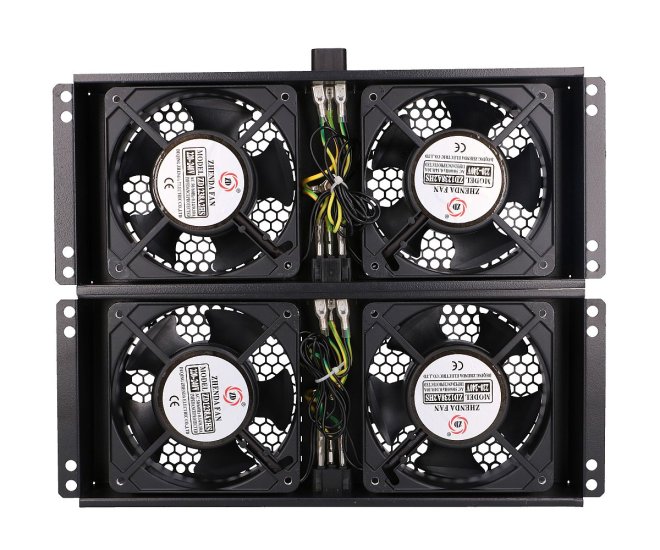 (image for) Extralink | 4 Way fan unit | for standing cabinets, 2m cable with EU plug - Click Image to Close