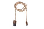 (image for) Extralink | Lightning cable | for IPHONE, max. 2A, rice cotton mesh, 1m, gold