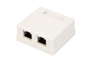 (image for) Extralink | Wall mount outlet | 2x RJ45 KAT5E STP