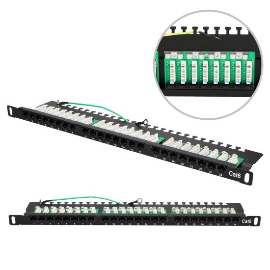 (image for) Extralink CAT6 UTP 0.5U | Patchpanel | 24 port - Click Image to Close