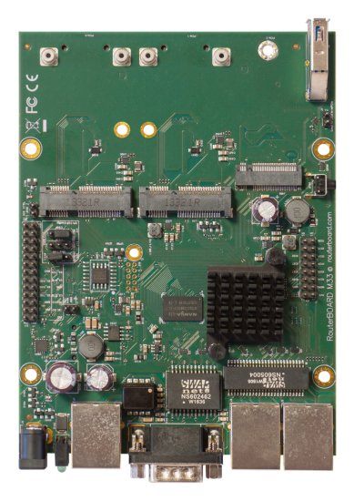 (image for) MikroTik RBM33G | Router | 3x RJ45 1000Mb/s, 2x miniPCI-e, 1x USB, 1x microSD, 1x M.2