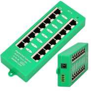 Extralink 8 Port | Gigabit PoE Injector | Active, 8 ports Gigabit 802.3at/af, Mode A