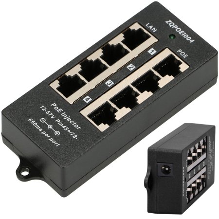 (image for) Extralink 4 Port | PoE Injector | 4x 100Mb/s RJ45