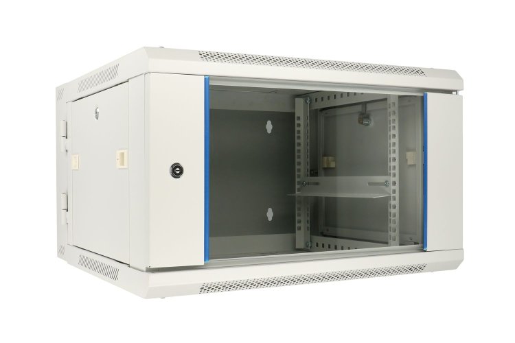 (image for) Extralink 6U 600x600 AZH Gray | Rackmount cabinet | wall mounted, swing type - Click Image to Close