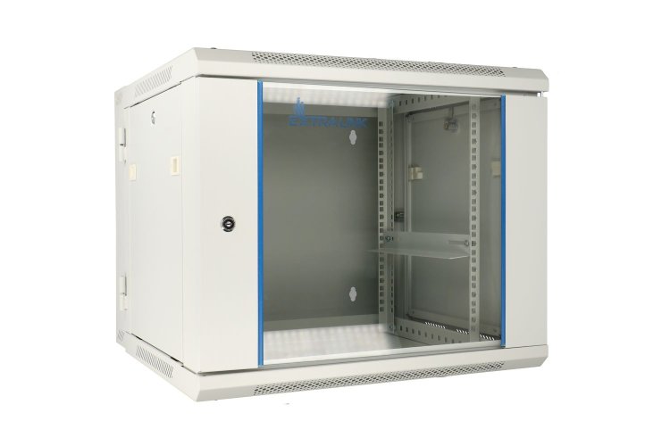 (kuva varten) Extralink 9U 600x600 AZH Gray | Rackmount cabinet | wall mounted, swing type