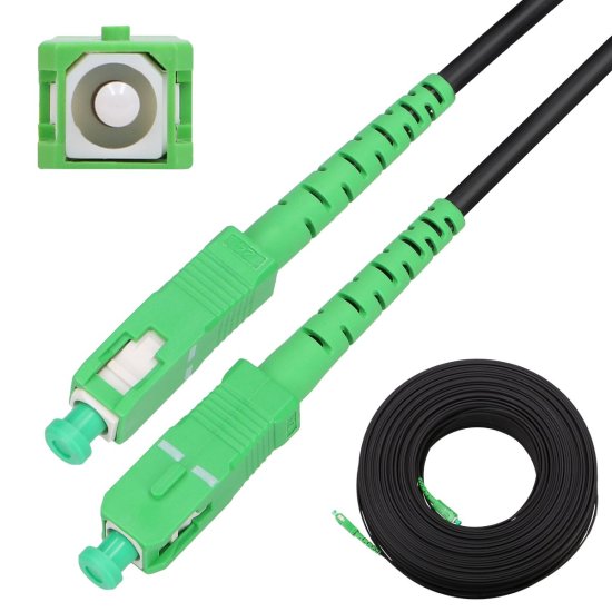 (kuva varten) Extralink SC/APC-SC/APC | Patchcord | Round, drop, single mode, Simplex, G.657A2, 120m