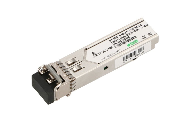 (kuva varten) Extralink SFP 1.25G | SFP CWDM Module | 1,25Gbps, 1470nm, single mode, 40km, LC, DOM - Sulje napsauttamalla kuva