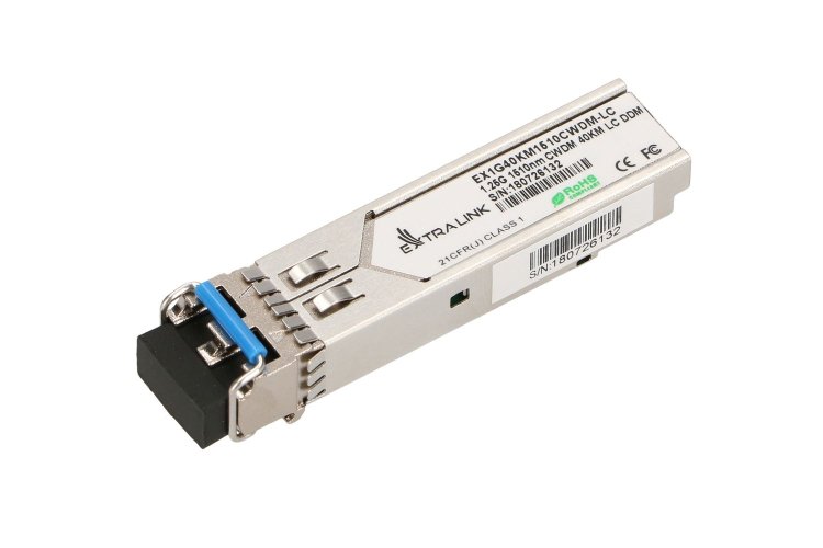 (kuva varten) Extralink SFP 1.25G | SFP CWDM Module | 1,25Gbps, 1510nm, single mode, 40km, LC, DOM - Sulje napsauttamalla kuva