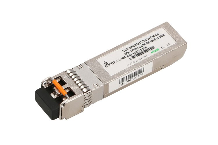 (kuva varten) Extralink SFP+ 10G | SFP+ CWDM Module | 10Gbps, 1570nm, single mode, 10km, LC, DOM - Sulje napsauttamalla kuva