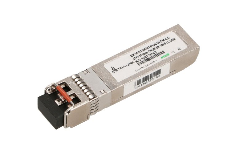 (kuva varten) Extralink SFP+ 10G | SFP+ CWDM Module | 10Gbps, 1610nm, single mode, 10km, LC, DOM - Sulje napsauttamalla kuva