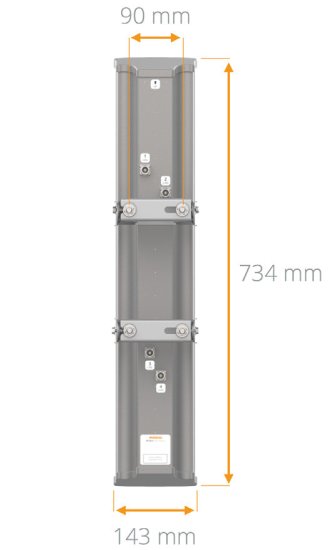 (kuva varten) Mimosa N5-45X4 | Sector antenna | 22dBi, 45st, 4,9-6,4 GHz, Beamforming, 4x N-female