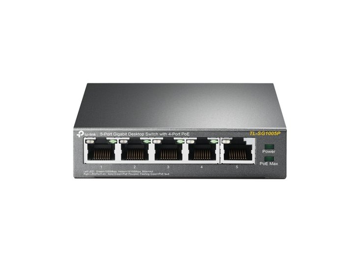 (kuva varten) TP-Link TL-SG1005P | Switch | 5x RJ45 1000Mb/s, 4x PoE, Desktop - Sulje napsauttamalla kuva