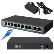 Extralink PERSES | Switch PoE | 8x Gigabit PoE/PoE+, 2x RJ45 Uplink Gigabit, 96W