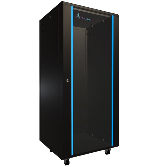 (image for) Extralink 27U 600x600 Black | Rackmount cabinet | standing - Click Image to Close