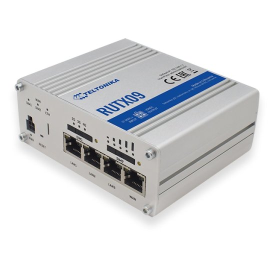 (image for) Teltonika RUTX09 | Industrial 4G LTE router | Cat 6, Dual Sim, 1x Gigabit WAN, 3x Gigabit LAN