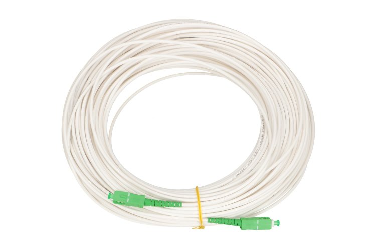 (kuva varten) Extralink SC/APC-SC/APC | Patchcord | LSZH, Single mode, Simplex, G.657A1, 3mm, 30m, white