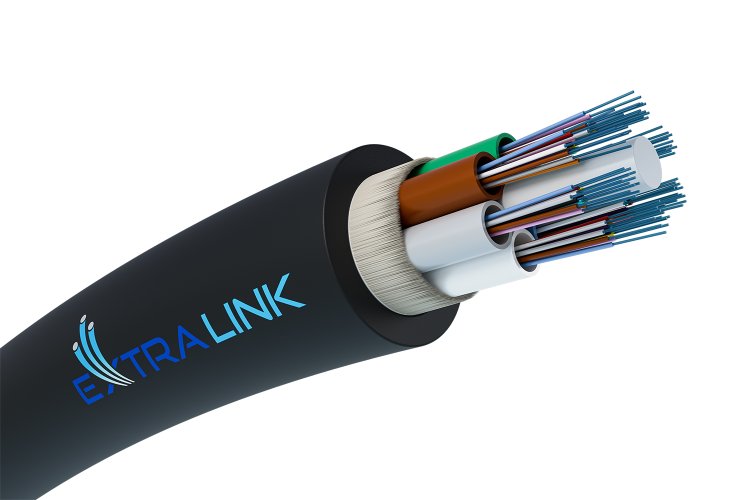 (kuva varten) Extralink 72F | Fiber optic cable | 1,5kN FRP, 72J G652D, 10mm, duct, 4km - Sulje napsauttamalla kuva