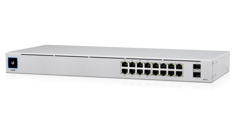 (kuva varten) Ubiquiti USW-16-POE | Switch | UniFi, 16x RJ45 1000Mb/s, 8x PoE+, 2x SFP - Sulje napsauttamalla kuva