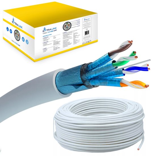 (image for) Extralink CAT6A FTP (F/FTP) V2 Indoor | Twisted pair | 500M - Click Image to Close