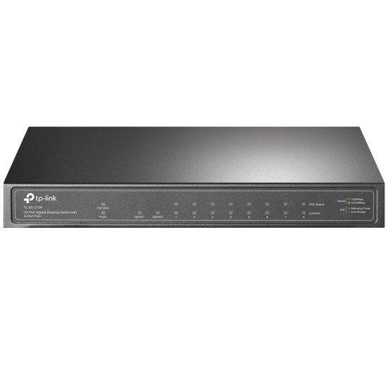 (kuva varten) TP-Link TL-SG1210P | Switch | 10x RJ45 10Gb/s, 8x PoE+, 1x SFP - Sulje napsauttamalla kuva