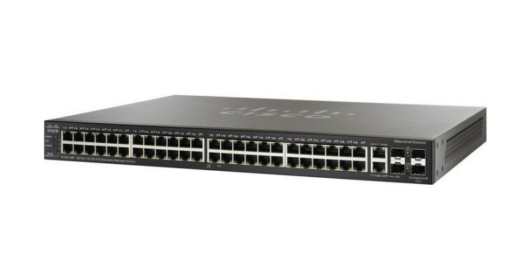 (kuva varten) Cisco SF500-48P-K9-G5 | Switch | 48x 100Mb/s PoE, 2x Combo (RJ45/SFP) + 2x SFP+, Managed - Sulje napsauttamalla kuva